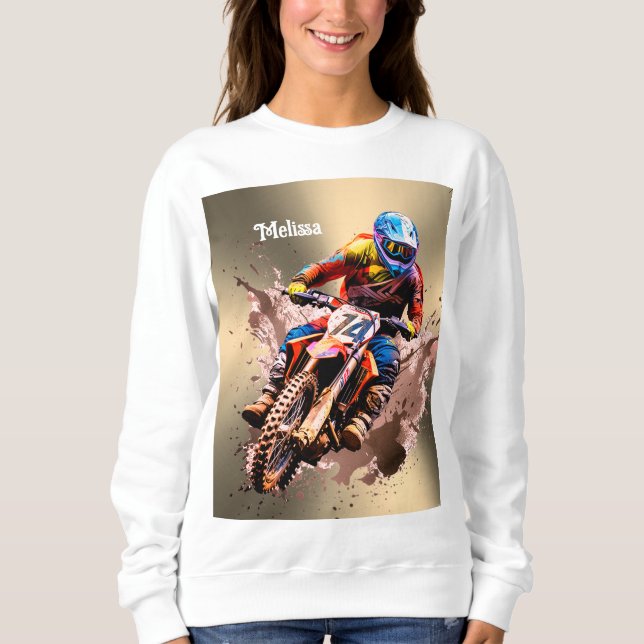 Moletom Nome personalizado Motocross Quebra-cabeça (Frente)