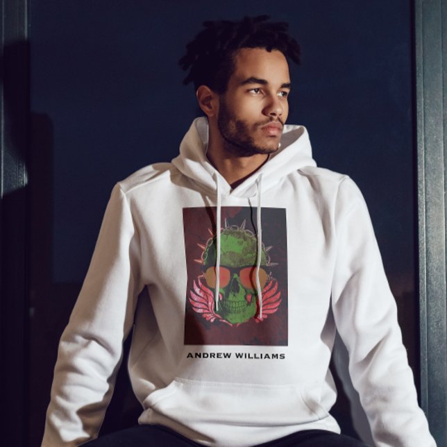 Moletom Nome personalizado Skeleton gótico fantasma (Criador carregado)