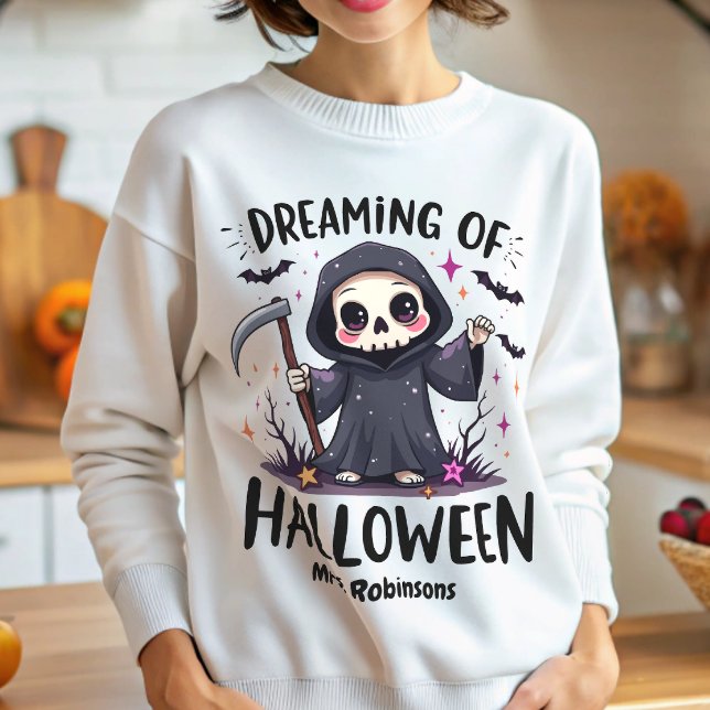Moletom Nome Personalizado Sonhando com Halloween Kawaii (Criador carregado)
