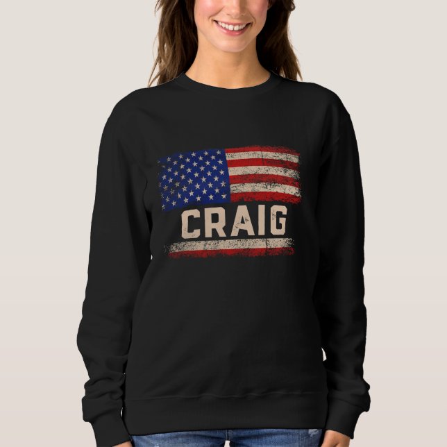 Moletom Nome próprio Craig Shirt Craig Nome Bandeira Ameri (Frente)