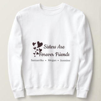 Moletom Nomes de Irmãs BFF Amigas para Sempre