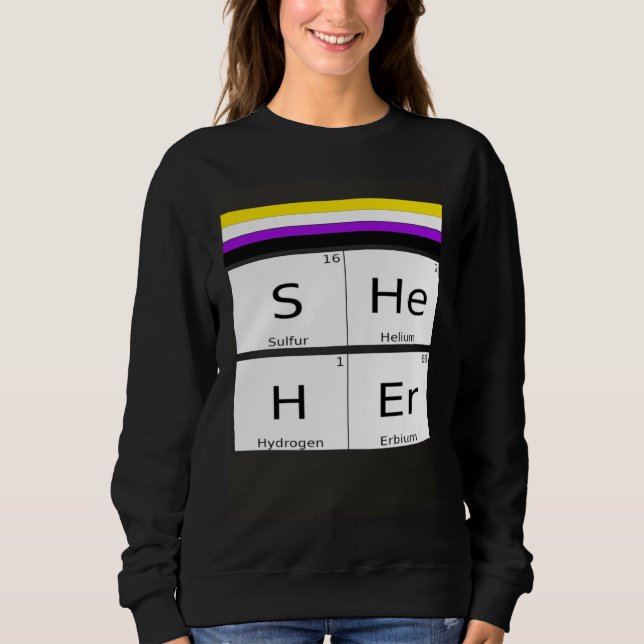 Moletom Non-Binary SHEHER Gender Pronouns Preference Ident (Frente)