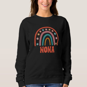 Moletom Nona Retro Groovy Avó Arco-íris Boho Estilo