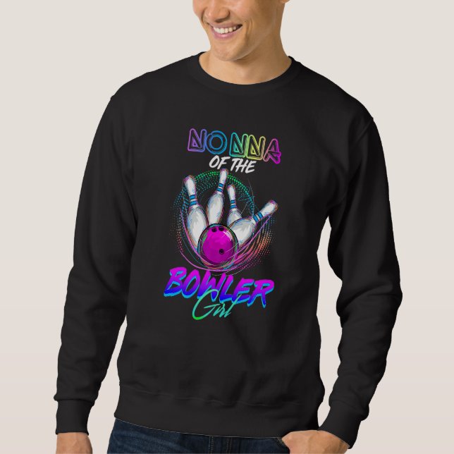 Moletom Nonna Da Garota De Bowler Correspondendo À Boliche (Frente)