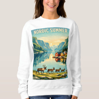Moletom Nordic Summer – Vintage Scandinavian Fjord Travel