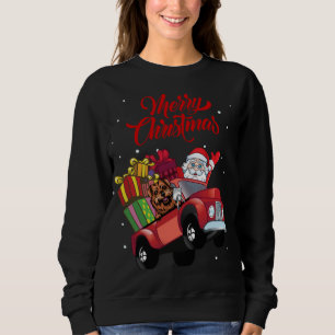 Moletom Norfolk Terrier com Papai Noel em Red Truck Dog