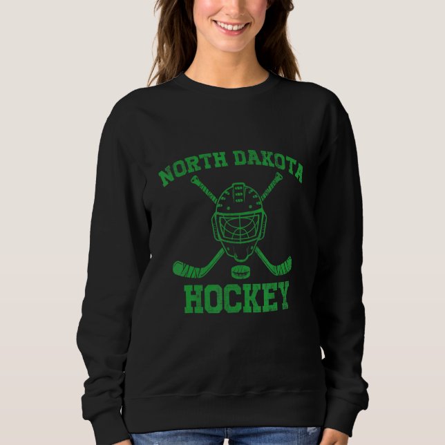 Moletom North Dakota Hockey Retro Ice Hockey Player Sport (Frente)