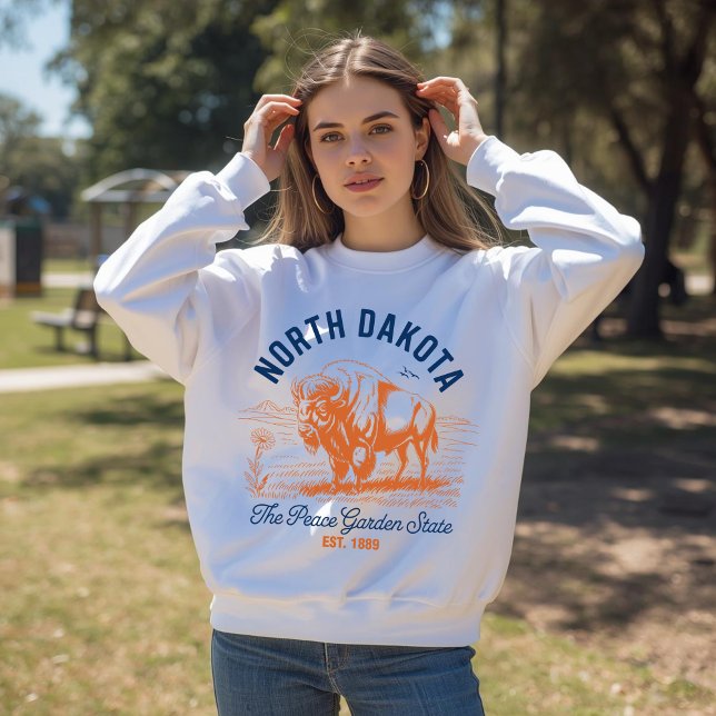 Moletom North Dakota The Peace Garden State Bison  (Criador carregado)