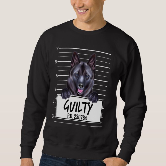 Moletom Norueguês Elkhound Mugshot Guilty Dog (Frente)