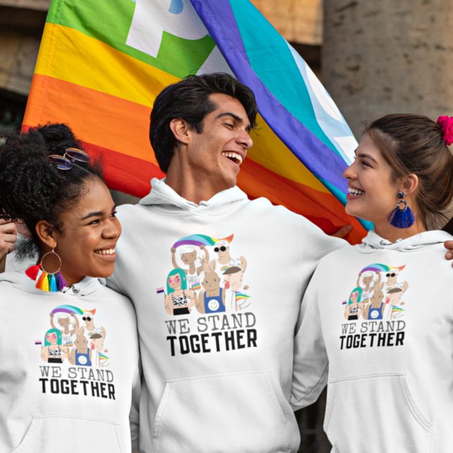 Moletom Nós Ficamos Juntos Orgulho Pessoas LGBTQ Unidade (Criador carregado)