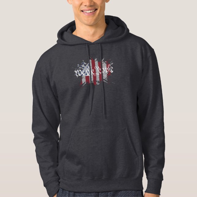 Moletom Nós, o Pessoas American Peace Flag Splat Hoodie (Frente)