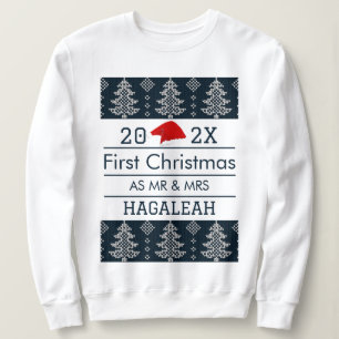 Moletom Nosso Primeiro Natal como Sr. e Sra. Newlywing