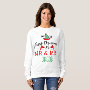 Moletom Nosso Primeiro Natal como Sr. e Sra. Newlywing