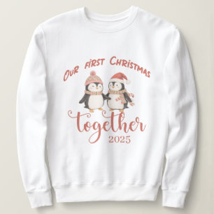 Moletom Nosso primeiro Natal juntos. Design de casal de pi