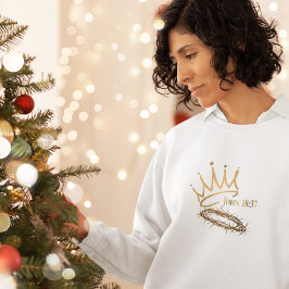 Moletom NOSSO SAVIOR REI Cristão Natal Branco das Mulheres
