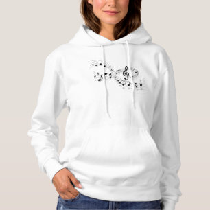 Moletom Notas musicais em um Hoodie da linha de