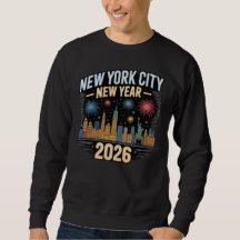 Nova York Ano Novo 2026 Fogos de Artifício Silhuet