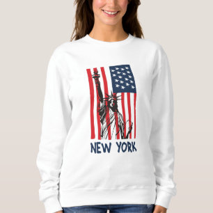 Moletom Nova York Estátua da Liberdade dos EUA Bandeira