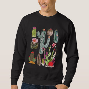 Moletom Novelet Retro Cactoid Opuntias Horticultura Herbal