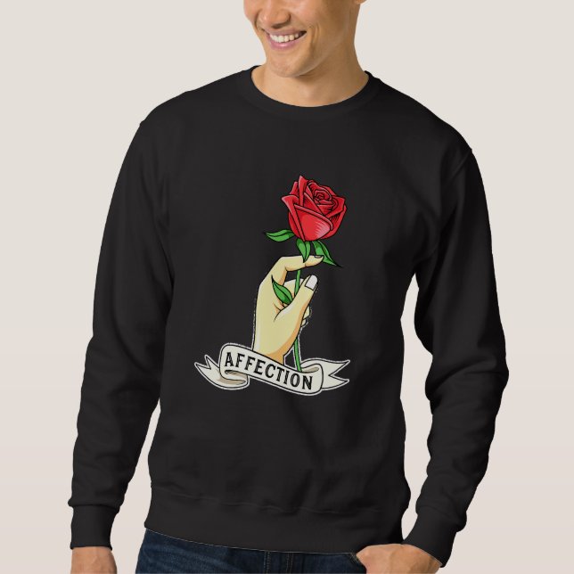 Moletom Novidade de Afeto de Mão de Rosa (Frente)