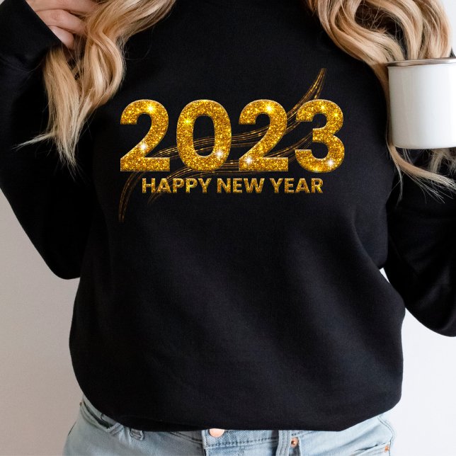 Moletom Novo ano 2023, Dourada acento Dourado Glitter Spar (Criador carregado)