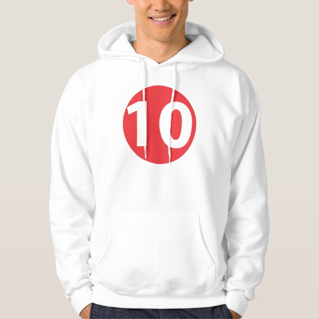 Moletom Número dez vermelho (Frente)