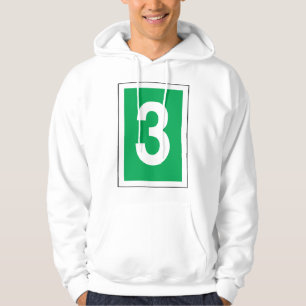 Moletom Número Três Hoodie Branco E Verde
