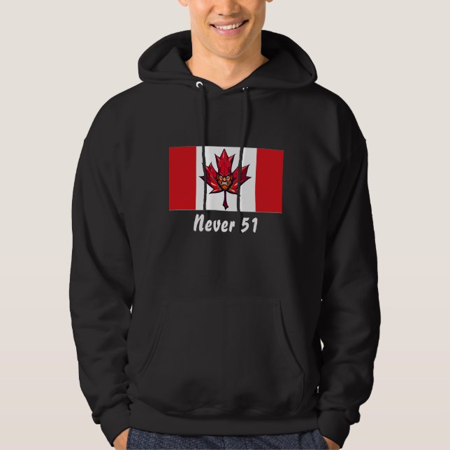 Moletom Nunca 51, canadense canadense, guerreiro furioso (Frente)