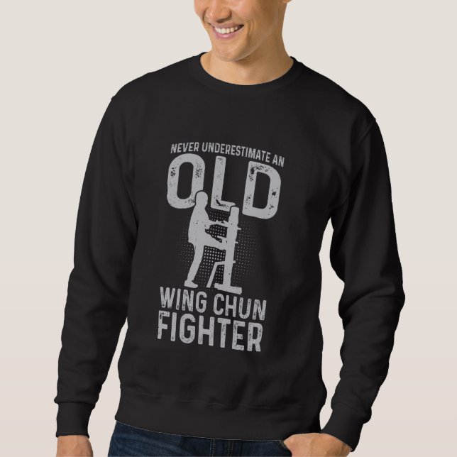 Moletom Nunca subestime um velho Wing Chun Fighter (Frente)