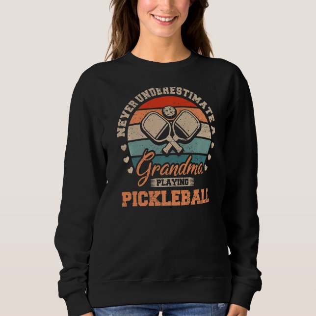Moletom Nunca Subestime Uma Avó Jogando Pickleball G (Frente)
