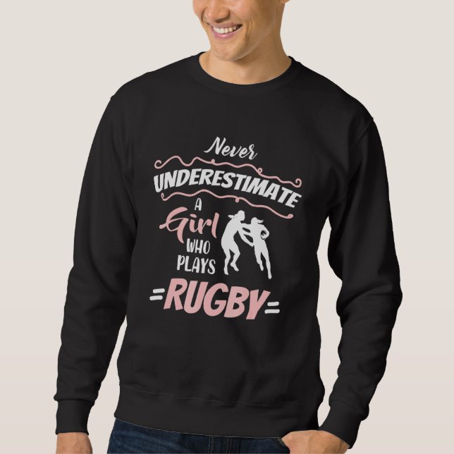 Moletom Nunca Subestime Uma Mulher Jogadora De Rugby (Frente)