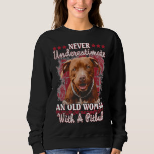 Moletom Nunca Subestime Uma Mulher Velha Com Um Pitbull 19
