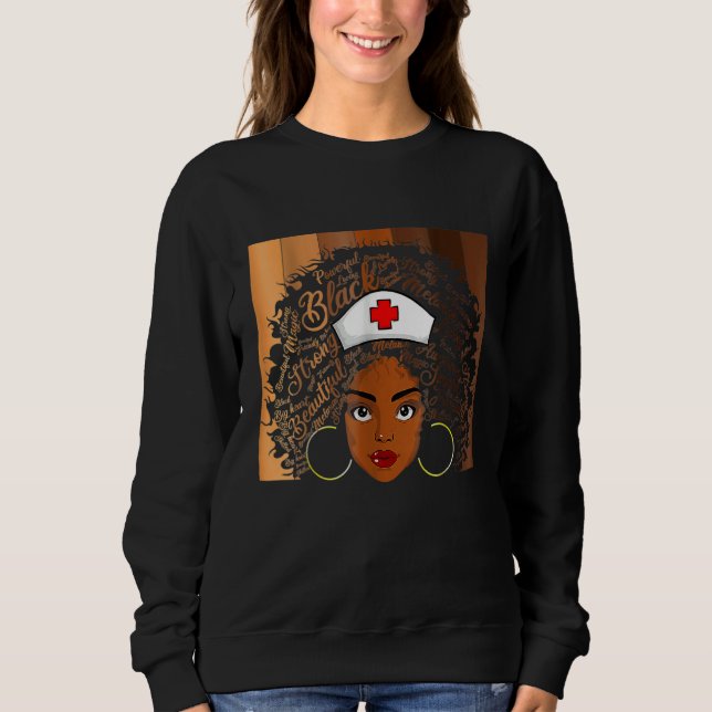 Moletom Nurse Black Women Black History Month Afro African (Frente)