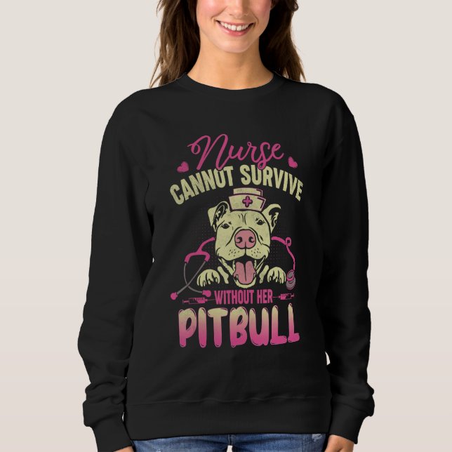 Moletom Nurse Dog Mom  Pitbull Nursing  For Women (Frente)