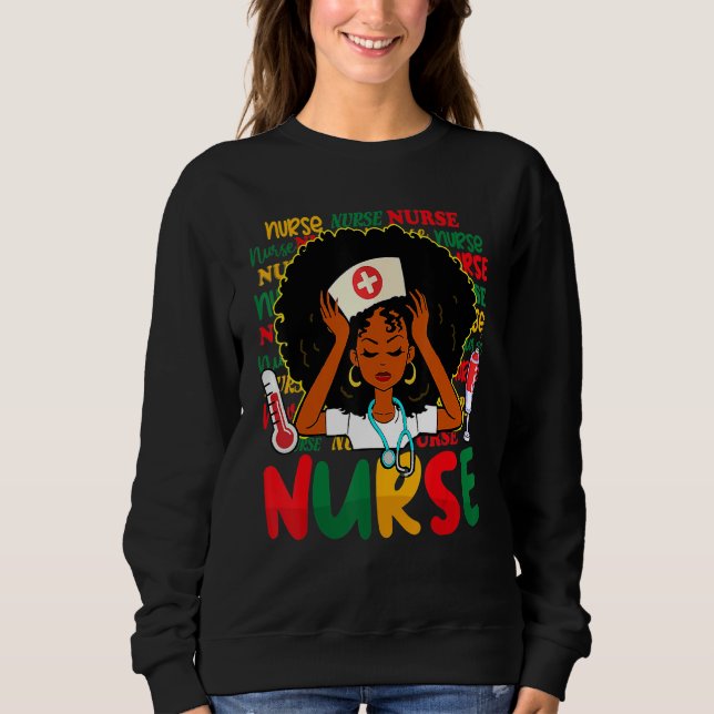 Moletom Nurse Nursing Black History Month RN Black Nurse L (Frente)