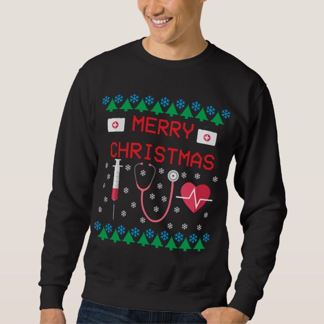 Moletom NURSE UGLY SWEATER Feliz Natal (Frente)