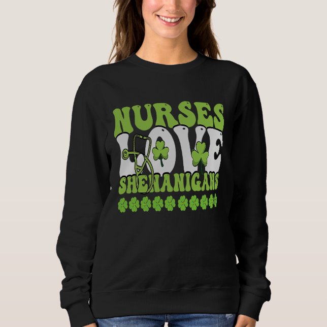 Moletom Nurses Love Shenanigans Cute  Nurse St Patricks Da (Frente)