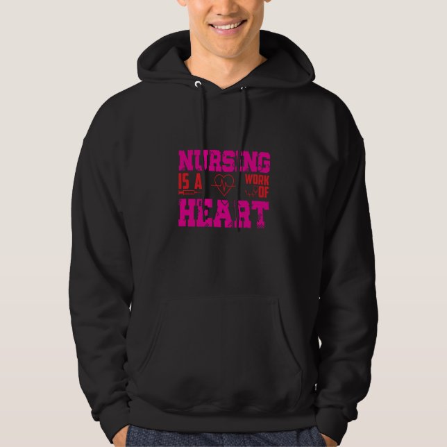 Moletom Nursing Is A Work Of Heart Nurse  Quote (Frente)