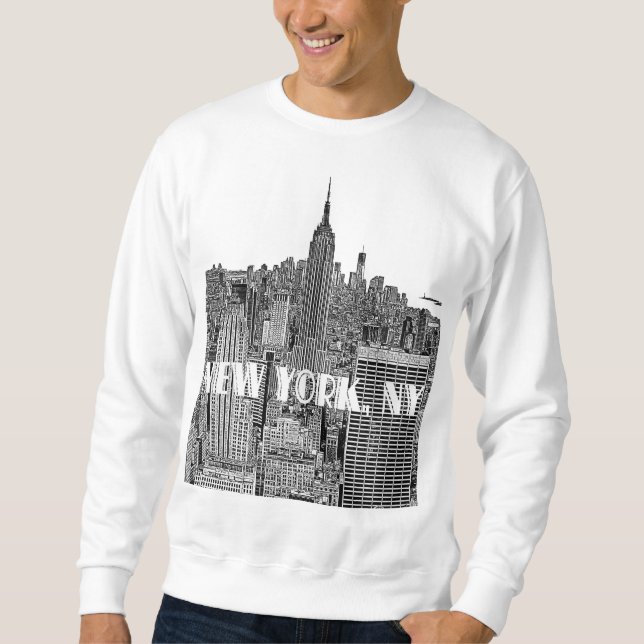 Moletom NYC Engravidou Olhar Skyline De Cima (Frente)