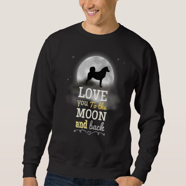 Moletom O Amor Do Cão De Buhund Norueguês À Lua (Frente)