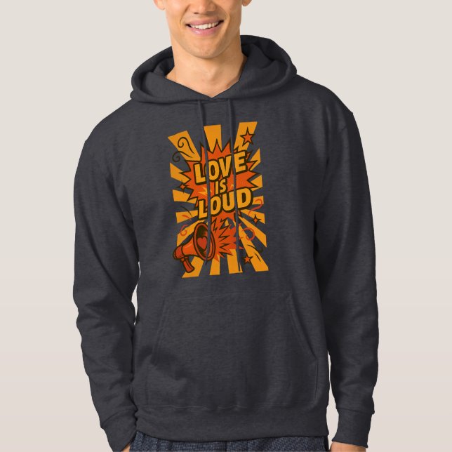 Moletom O Amor é uma Afirmação em Estilo de Quadrinhos em  (Frente)