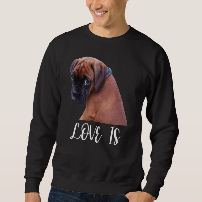 Moletom O Amor Fofo é Grande Proprietário de Cachorro Boxe (Frente)