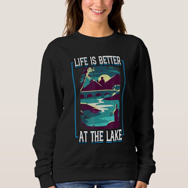 Moletom O Angling Life É Melhor No Lago Pesca Fi (Frente)