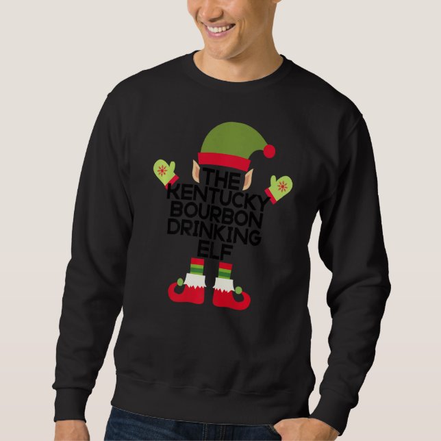 Moletom O Bebendo Do Kentucky Bourbon Elf Funny Holiday Sp (Frente)