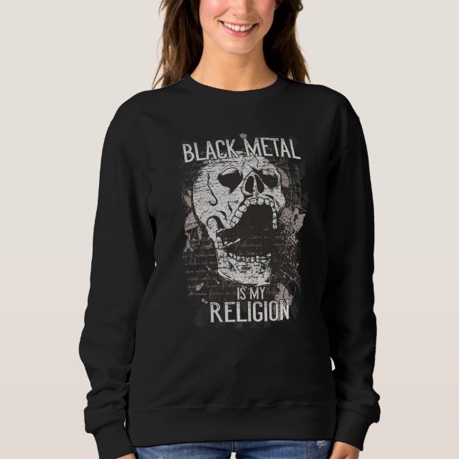 Moletom O Black Metal É A Minha Religião... Eu Retro O Crâ (Frente)