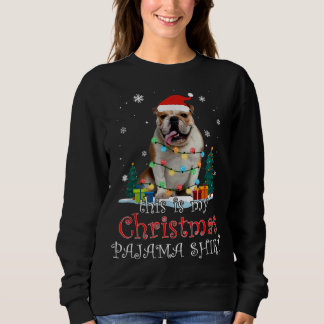 Moletom O Bulldog de Natal Pajama Luz Engraçado Presente