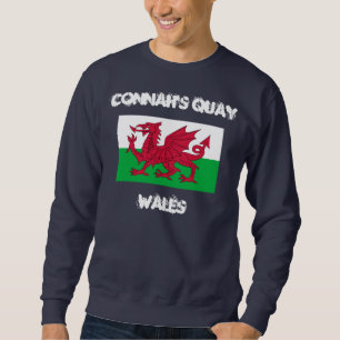 Moletom O cais de Connah, Wales com bandeira de Galês