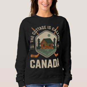 Moletom O Chalé Está Chamando Canadá Amante Divertido Vale