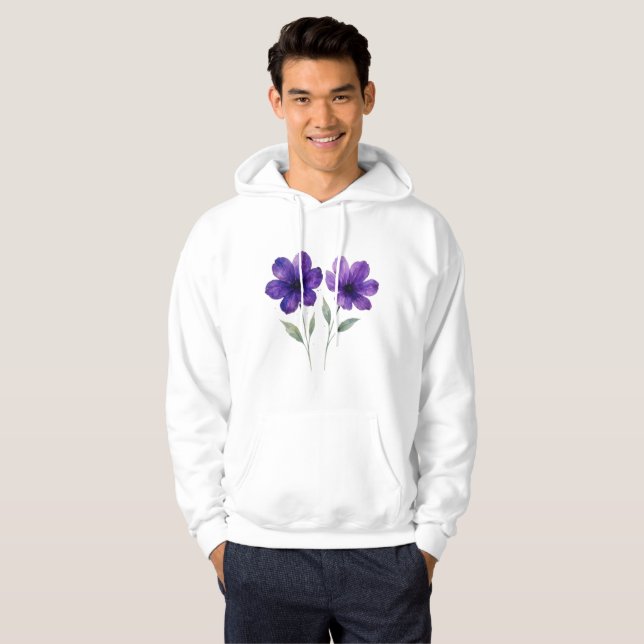 Moletom O charme das flores roxas (Frente Completa)