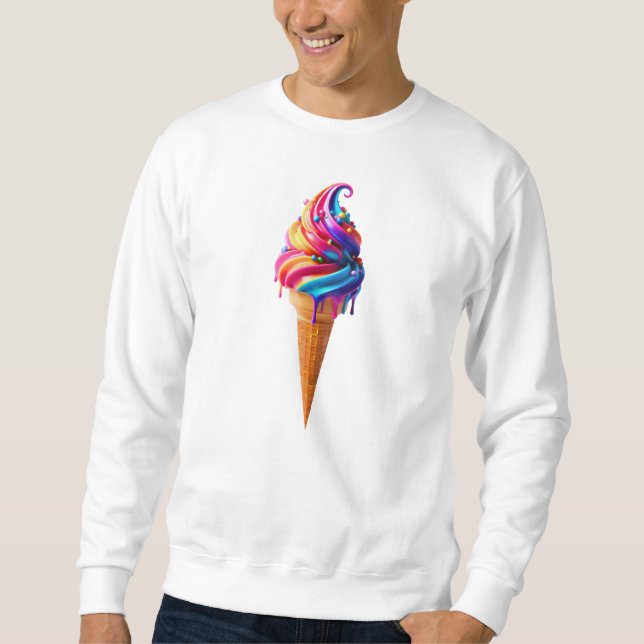 Moletom O clássico vibrante cone de sorvete da SlipperyJoe (Frente)
